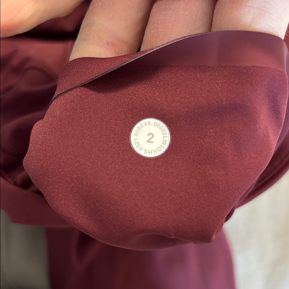 Lululemon Base Pace High‎ Rise Tight 24” Red Merlot Size 2 - Picture 6 of 6